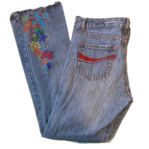Denim - Women's Coca-Cola Jean’s Size 10 Vintage. Bedazzled pocket and pant leg
